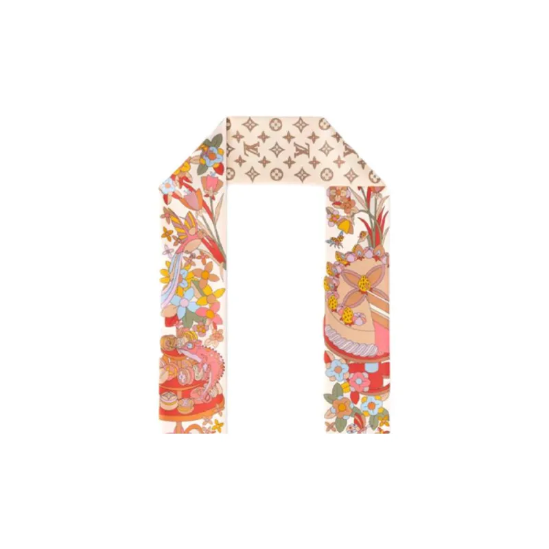 LOUIS VUITTON Mulberry Silk Hair Bands Women's Pink-1