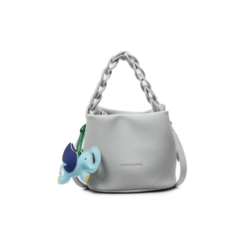 Paulinka PU Bucket Bag, One Shoulder Handbag Women's Ecru Black/Silver/Blue Pink-24