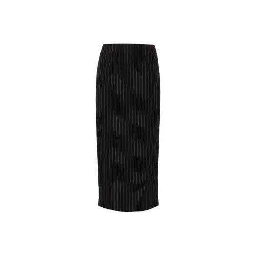 Patrizia Pepe Ruched Pinstriped Pencil Skirt
