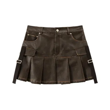 CHUU Casual Short Skirts Women's Red Brown