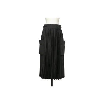Sacai X Thomas Mason Pleated Midi Poplin Skirt