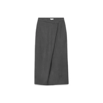 ARKET Casual Long Skirts Women's Gray/Mixed Color/Pinstripe