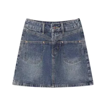 ZAVK Denim Short Skirts Women's Vintage Blue