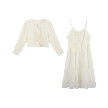 ZIHAN Skirt Set Women's Beige Gold