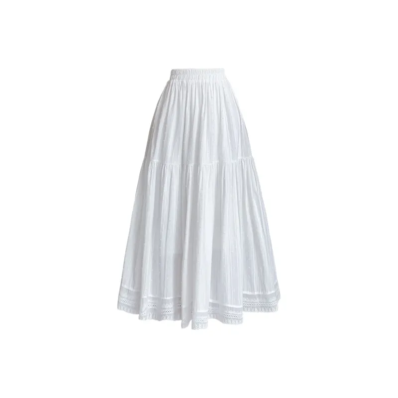Mm Casual Long Skirts Women's White-0