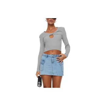 PRINCESS POLLY ZAKAI CARGO DENIM MINI SKIRT Denim Short Skirts Women's ICE BLUE/Ice Blue