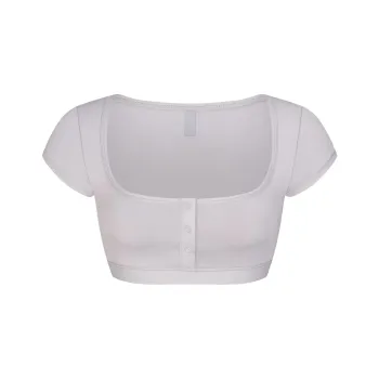 SKIMS SIGNATURE SWIM SUPER CROPPED T-SHIRT Bikini Women's Chrome/Chrome-Plated