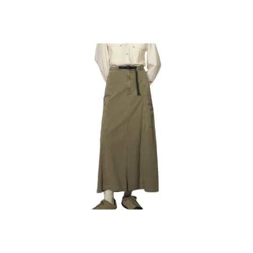SEMICIRCLE Casual Long Skirt Women's Khaki