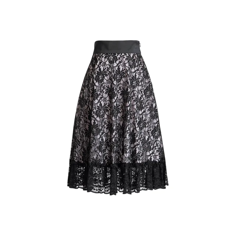 LIZZY Casual Long Skirts Women's Black-0