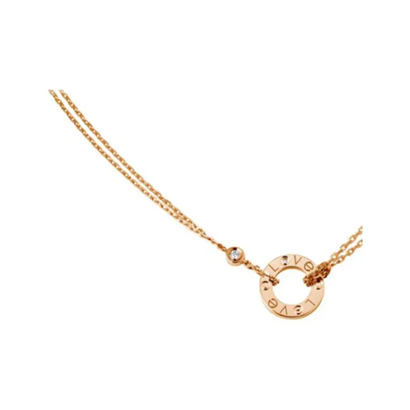 CARTIER LOVE Series 18K White Gold Necklaces Women's-2