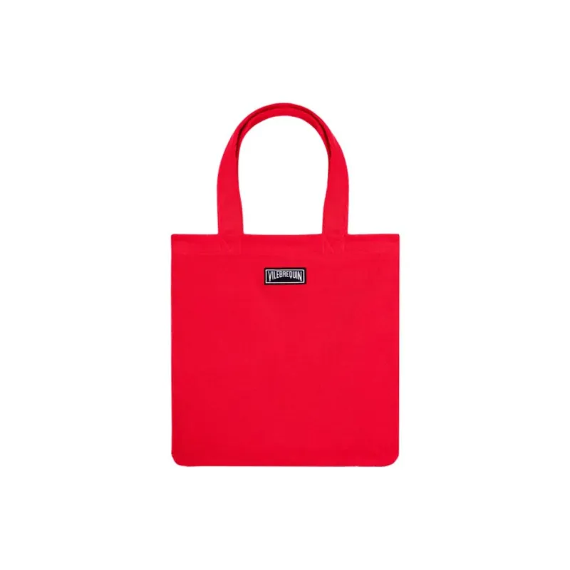 INES DE LA FRESSANGE Cotton Tote Bag, Shopping Bag, Handbag Unisex Red-1