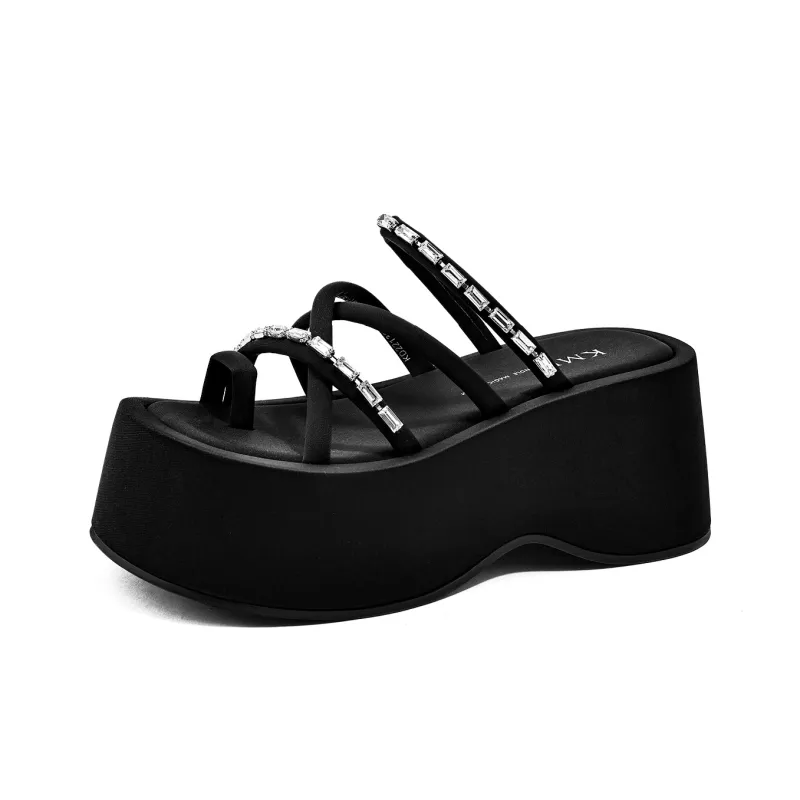 KMD Quiet Slide Slippers Women's Black-1