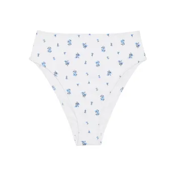 Victoria's Secret PINK HIGH-WAIST CHEEKY BIKINI BOTTOM / OPF Swimming Shorts Women's Light White Floral