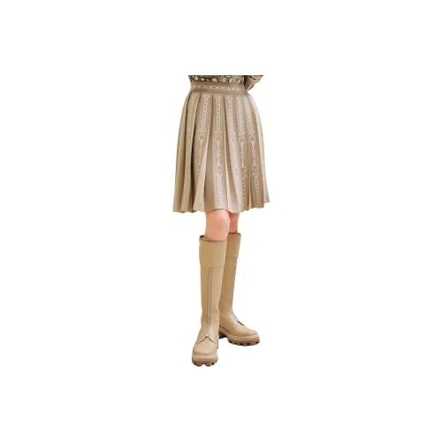 HERMES Casual Short Skirts Women's Clay Beige