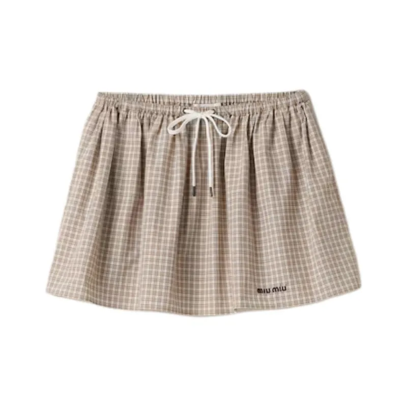 MIU MIU Checked Mini Skirt-0