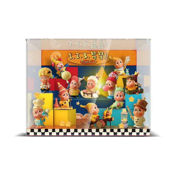LIGHT YOUR BRICKS Compatibility Pop Mart 123 Stars Human Collection Display Case Model Accessories-5