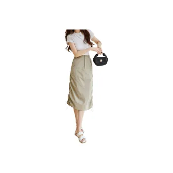 Mo Han Yi Mei Casual Long Skirts Women's Light Green