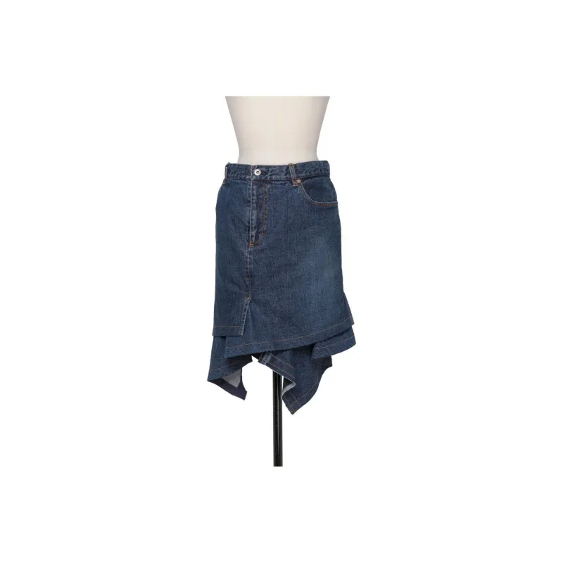 Sacai Denim Skirt 'Blue'-0