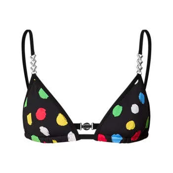LOUIS VUITTON X Yayoi Kusama Painted Dots Bikini Top Black