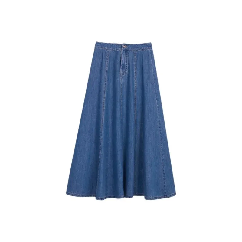 Yiner Casual Long Skirt Women's Bell Blue-0