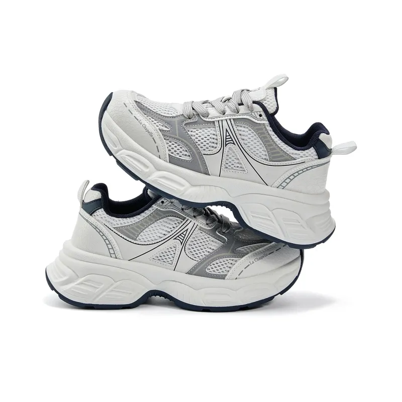 La Chapelle Cushioning, Wear Resistant Low Top Chunky Sneakers Women's Blue-3