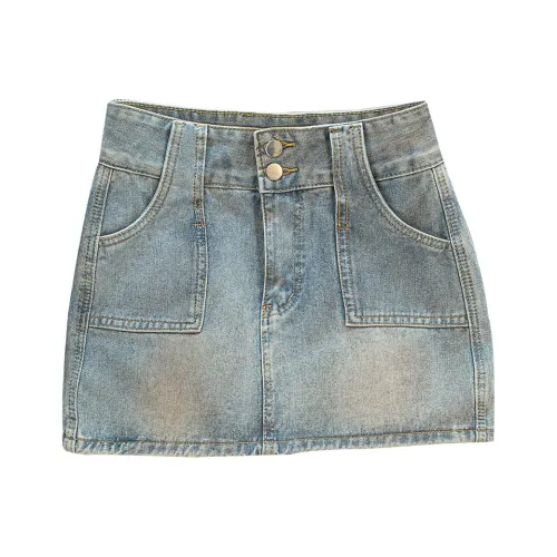 Cypress House Denim Short Skirts Women's Light Blue