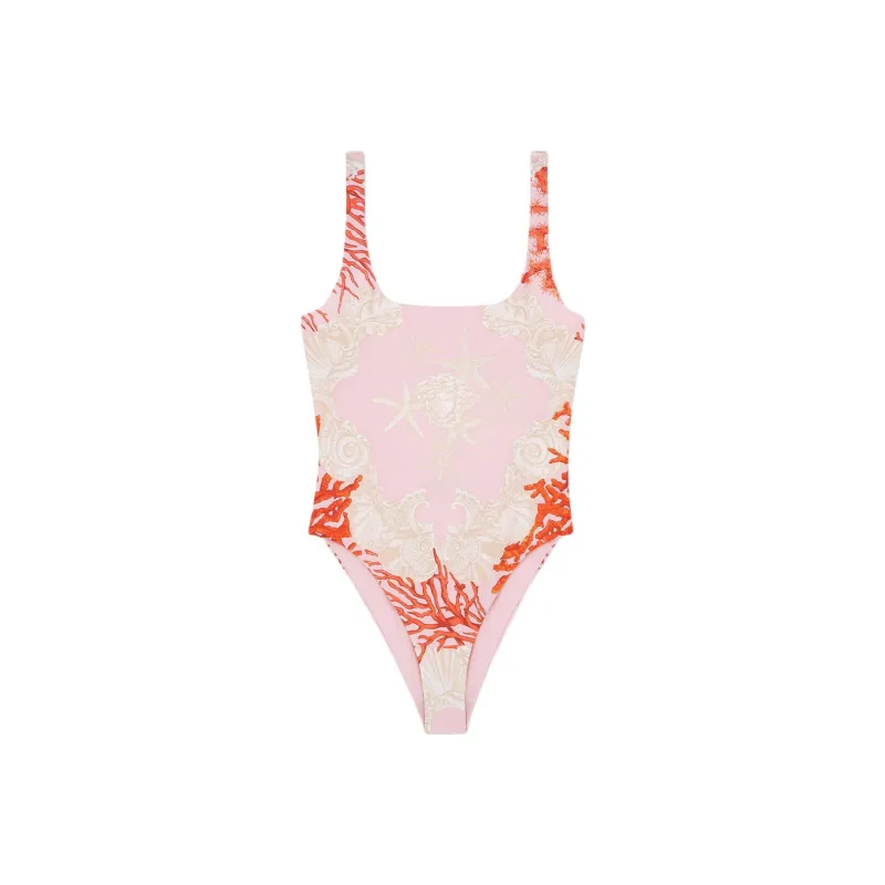 VERSACE La Vacanza Vacation Collection SS24 One-piece Swimsuit Women's Pink-0