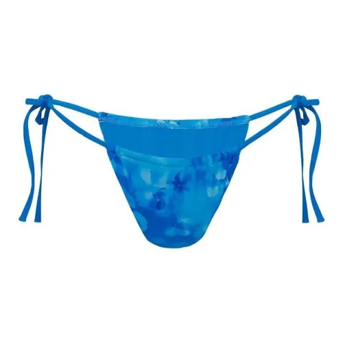PRINCESS POLLY JENNER TIE SIDE RUCHED BIKINI BOTTOM Swimming Shorts Women's Dark Blue Floral