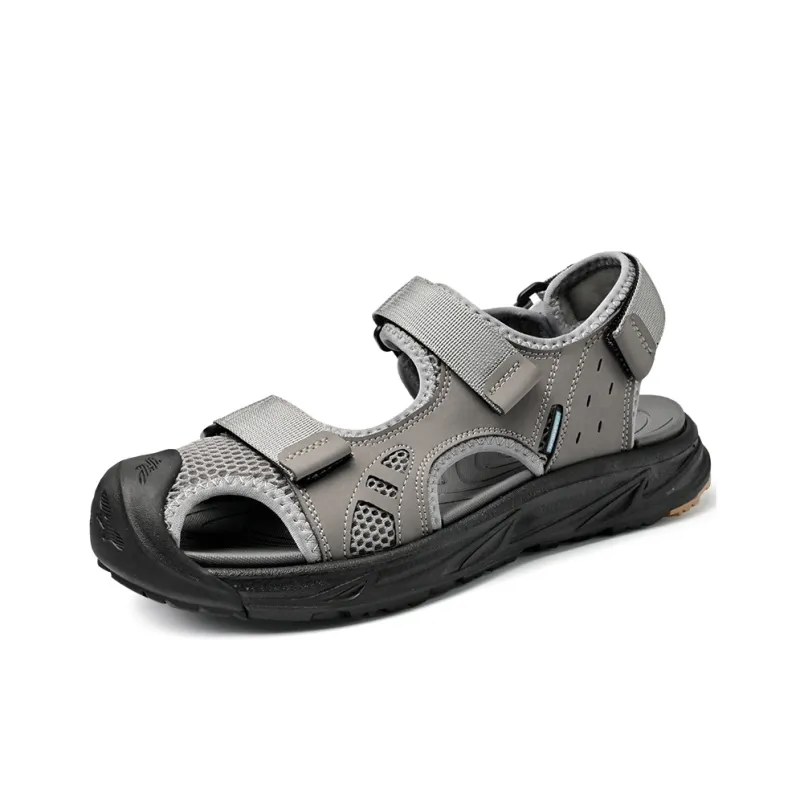 QIUTEXIONG Beach Sandals Men Black/Gray-6
