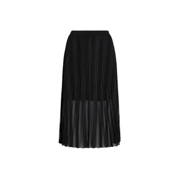 KARL LAGERFELD / Karl Lagerfeld Jeans Pleated Mesh Midi Skirt