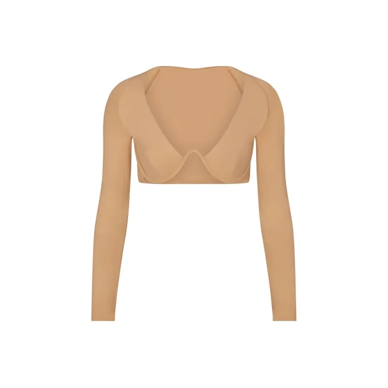 Skims Swim Long Sleeve Shrug Ochre-0