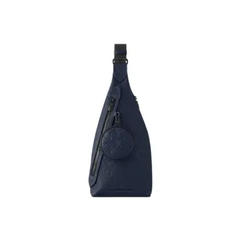 LOUIS VUITTON Duo Slingbag Calfskin Crossbody Bag Sling Bag Men's Navy Blue