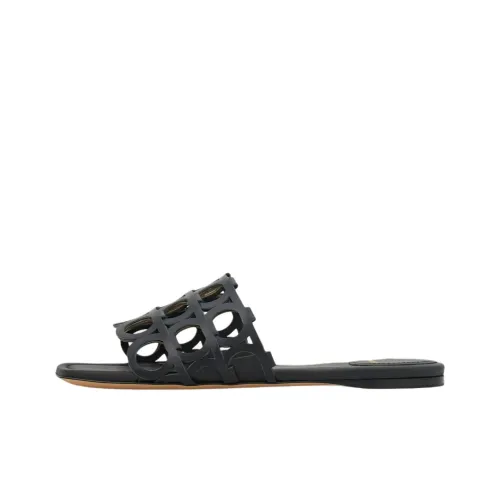 FERRAGAMO GANCINI Slide Slippers Women's Black