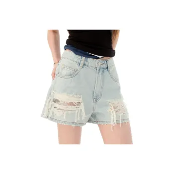 NVRFRGT Denim Shorts Women's Light Blue