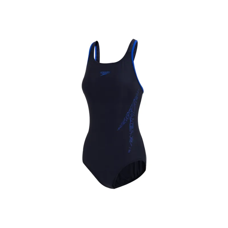 Speedo One piece Swimsuit Women's Black Blue-0