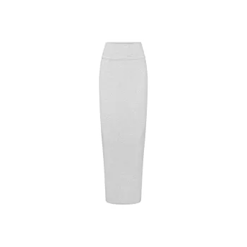 SKIMS COTTON JERSEY FOLDOVER SKIRT Casual Long Skirts Women's Light Heather Grey