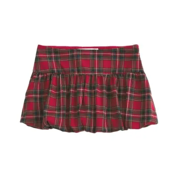 Hollister Casual Short Skirts Women's Red Plaid