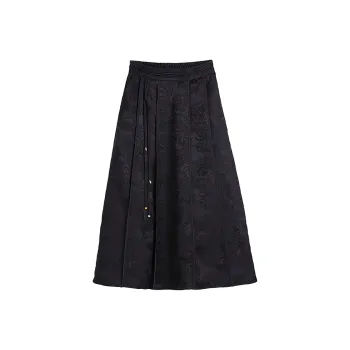 Hang Yi Court Casual Long Skirts Women's Black