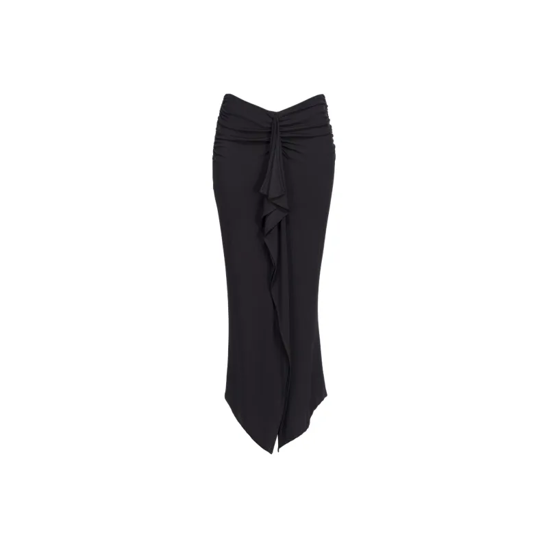 PINKO Ruffle Flowing Midi Pencil Skirt-0