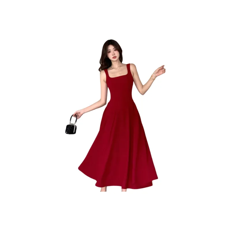 FLIM Slip Dresses Women's Red-0