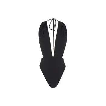 SAINT LAURENT Backless V Halter Swimsuit