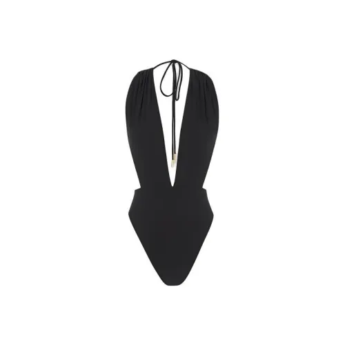SAINT LAURENT Backless V Halter Swimsuit