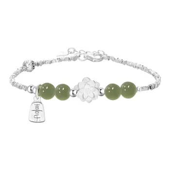 SINO GEM Hetian Jade Bracelets Green Jade Women's