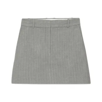 ARITZIA Babaton Chisel Skirt Casual Short Skirts Women's Black Stripe Dark Gray/Gray Stripes