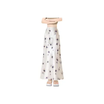 Flowers In Water Casual Long Skirt Women's