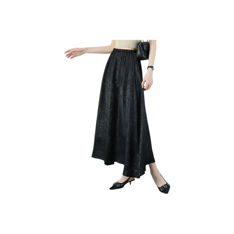 TERRE BLEUE Casual Long Skirt Women's Black-0