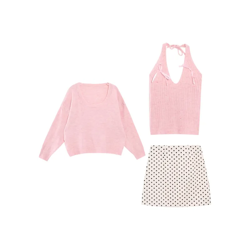 ZVJH Two Piece Skirt Sets Women's-0