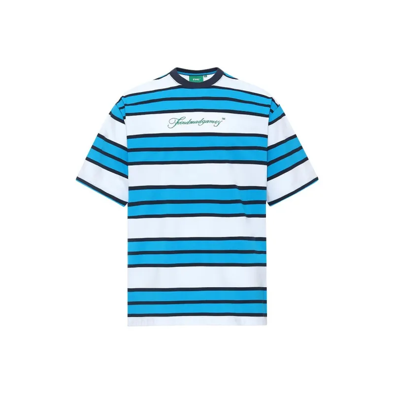 FMG T Shirts Unisex Blue With White Lettering-0