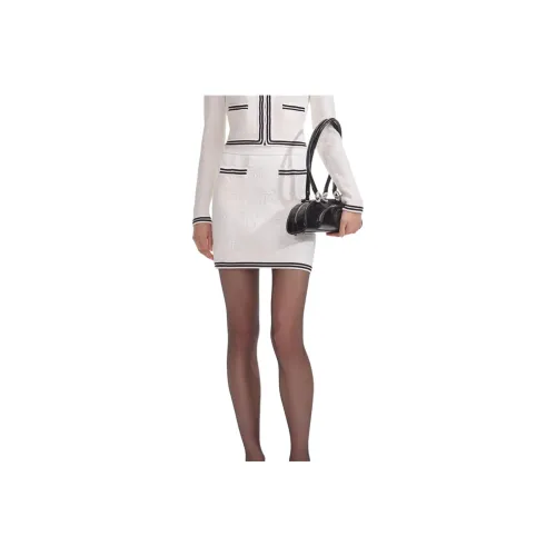 Self portrait Casual Short Skirts Women's White & Black