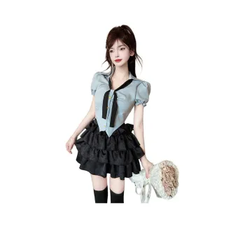 DGMZ Uniforms Women's Shirt Black Dress Clothing Set